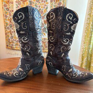 Old Gringo Brown Embroidered Women's Cowboy Boots Size 7.5